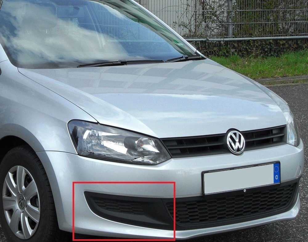 VAG NAUJAS ORIGINALUS VW POLO 10-14 PRIEKINIS BUFERIS DEŠINĖS PUSĖS GROTELIŲ APDAILA JUODA 6R0853666C 9B9