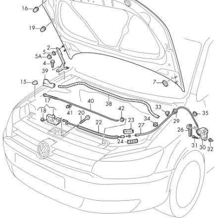 VAG NAUJAS ORIGINALUS VW POLO 2009-2016 PRIEKINIS RHD KAPOTO ATIDARYMO DANGTELIO UŽRAKTAS LAIDAS 6R2823531C