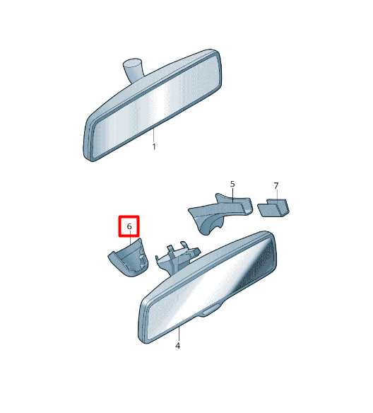 VAG NAUJAS ORIGINALUS VW SEAT SKODA GALINIO VAIZDO VEIDRODĖLIO APDAILOS DANGTELIS PLASTIKINIS SATINO JUODOS SPALVOS