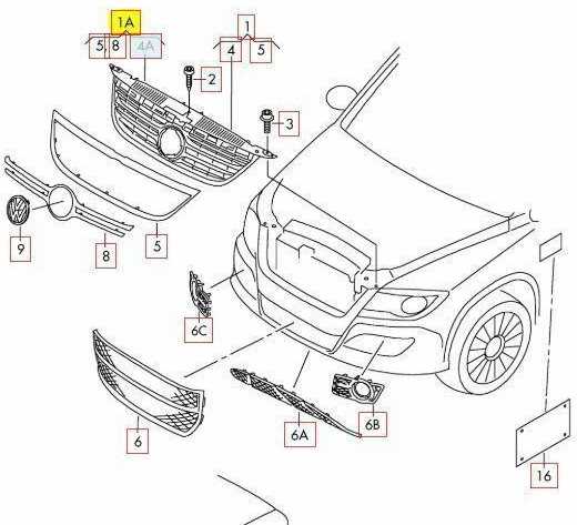 VAG Naujas originalus VW TIGUAN (08-11) priekinis bamperis chromuotas radiatoriaus grotelės 5N0853651C2ZZ