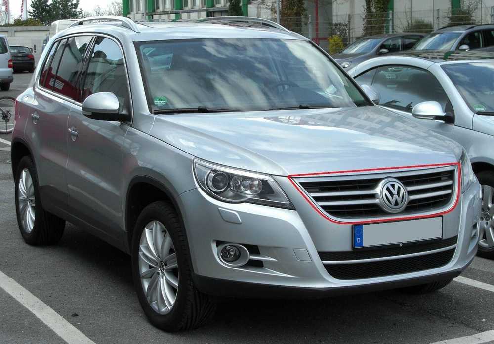 VAG Naujas originalus VW TIGUAN (08-11) priekinis bamperis chromuotas radiatoriaus grotelės 5N0853651C2ZZ