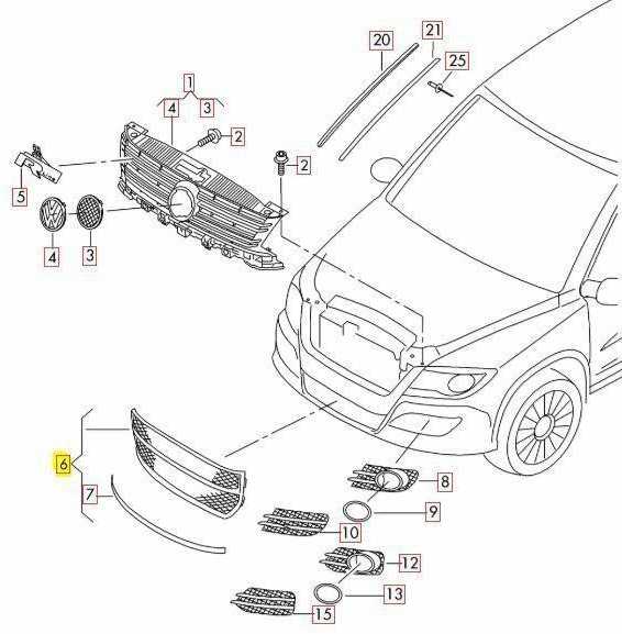 VAG NAUJAS ORIGINALUS VW TIGUAN 12-16 PRIEKINIS BUFERIS CENTRINIS APATINIS GROTELĖ Juodas 5N0853677H 9B9