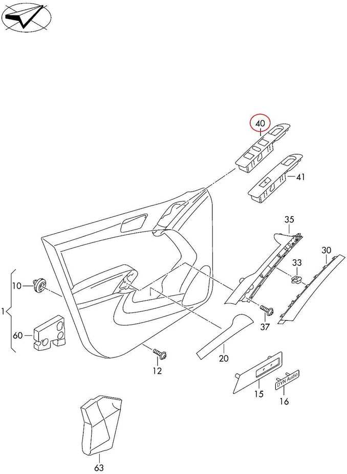 VAG Naujas originalus VW TIGUAN vairuotojo pusės lango valdymo jungiklio rėmelio dangtelis 5N186725581U