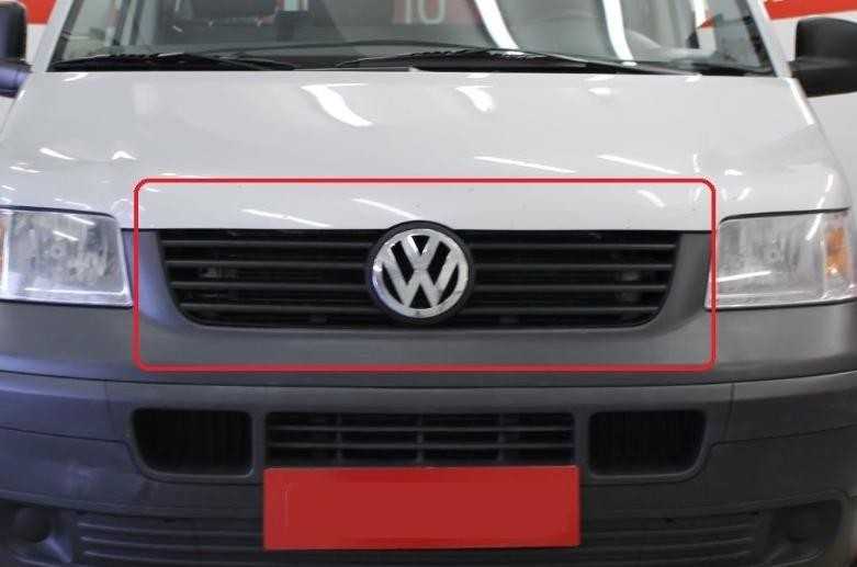 VAG Naujas originalus VW Transporter 03-10 priekinis centrinis groteles satino juodos spalvos 7H5853653 OEM
