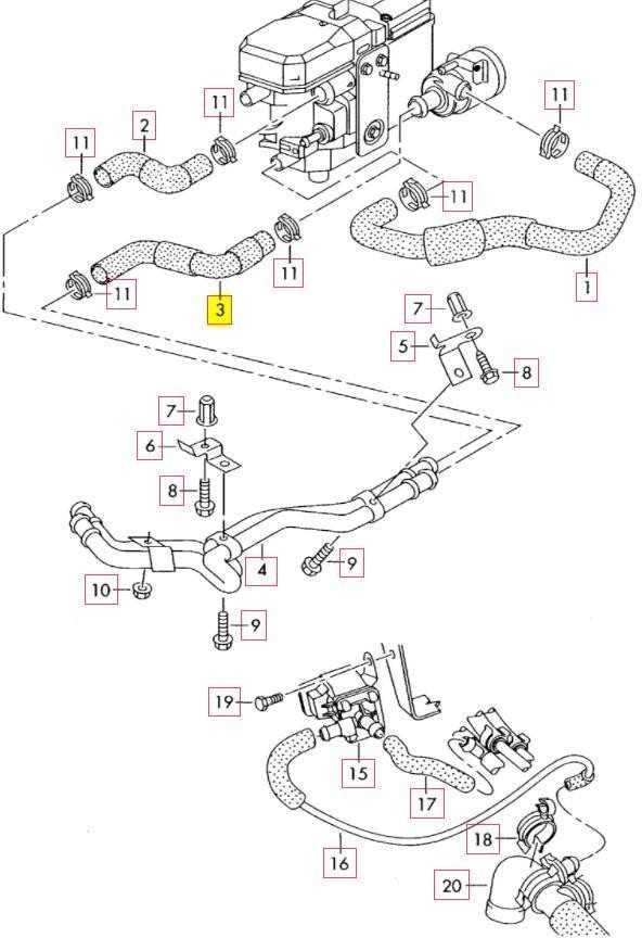 VAG Naujas originalus VW TRANSPORTER (2003-2010) šildytuvo vandens aušinimo žarna 7H0819320A OEM