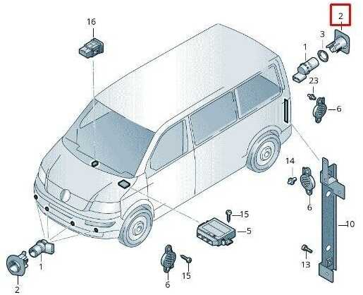 VAG NAUJAS ORIGINALUS VW TRANSPORTER T5 T6 GALINIS BAMPEKAS PDC JUTIKLIO MONTAVIMO LAIKIKLIS KAIRĖJE PUSĖJE