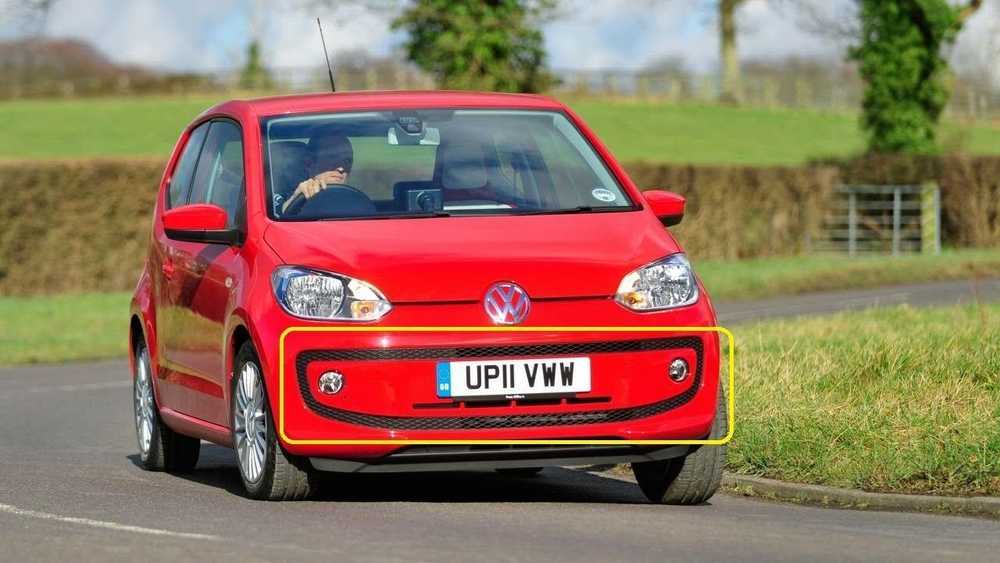 VAG Naujas originalus VW UP!/e-UP! 12-16 priekinis bamperio apatinis ventiliacijos grotelių rėmas 1S0853677E9B9