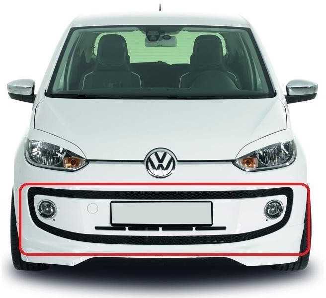VAG Naujas originalus VW UP!/e-UP! 12-16 priekinis bamperio apatinis ventiliacijos grotelių rėmas 1S0853677E9B9