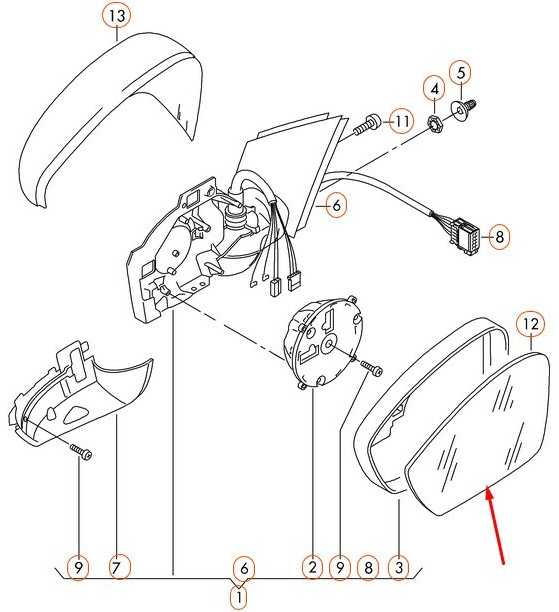 VAG NAUJAS VOLKSWAGEN POLO 6R KAIRĖS PUSĖS VEIDRODŽIO STIKLAS 6R0857521H ORIGINALUS