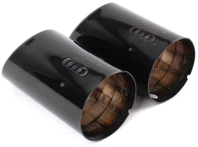 VAG Nauji originalūs Audi A4 A5 A6 Q5 išmetimo vamzdžių antgaliai juodame chromo 8K0071761A