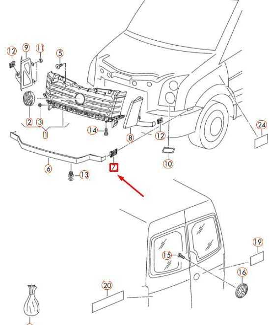 VAG NAUJI ORIGINALŪS VOLKSWAGEN VW CRAFTER ŽIBINTŲ APDAILOS KLIPSAI DEŠINĖS PUSĖS 2E0853734