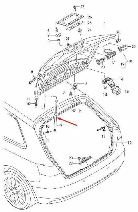 VAG OEM AUDI A3 8V GALINIS KAPOTAS BAGAŽINĖS DUJŲ STATRAMSTIS DEŠINĖ 8V3827552 ORIGINALUS