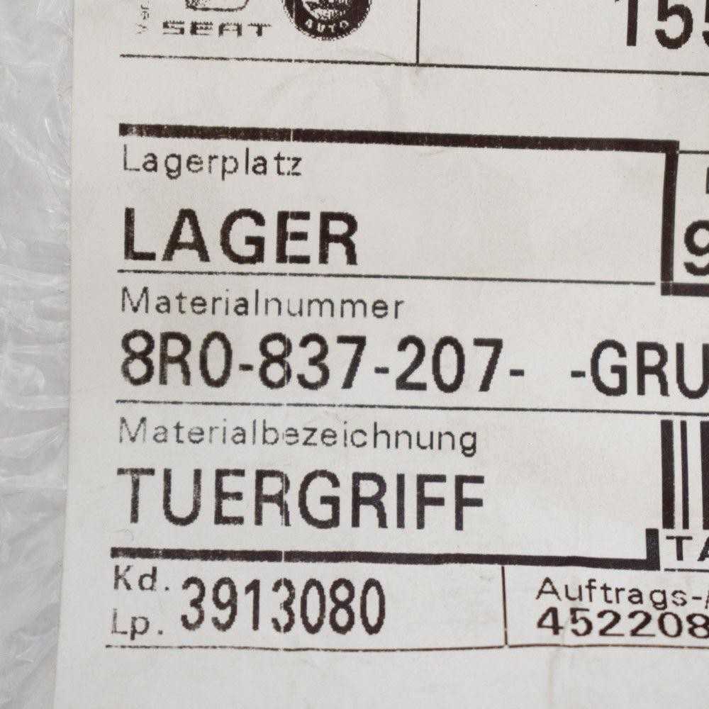 VAG OEM AUDI Q5 8R PRIEKINIŲ KAIRĖS DURŲ IŠORINIS RANKENĖLĖ 8R0837207 GRU ORIGINALI