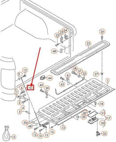 VAG OEM VOLKSWAGEN AMAROK 2H GALINIS LAIKIKLIS VIRVĖ 2H5829491D ORIGINALUS