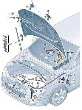 VAG Originali Audi A3/S3 13-> Priekinis gaubto kairysis dangtelio vyris 8V0823301G