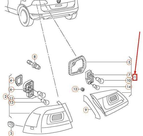 VAG Originali galinė žibintų lemputė kairėje vidinėje pusėje VW Touareg 7P5 7P6 7P6945093B