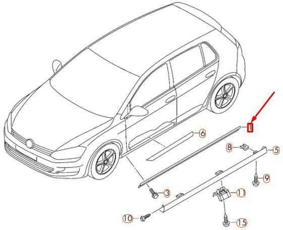 VAG Originali kairioji tvirtinimo juostelė VW Golf R32 Gti Rabbit Variant 4Motion 5G0853543A