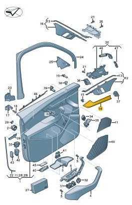 VAG Originalus Audi A4/S4 A5/S5 Priekinės Kairės Durų Apdailos Įdėklas 8W0867409RUT5 17-19