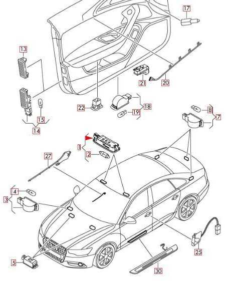 VAG Originalus AUDI A5 S5 kabriolet A6 interjero apšvietimas O/S 4H0947105C