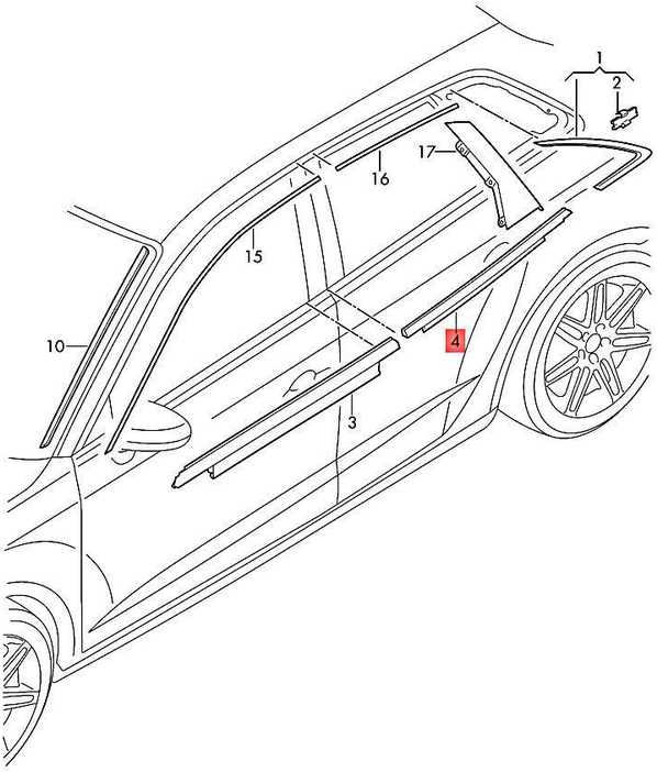 VAG Originalus AUDI lango tarpiklis su apdailos juostele aliuminio matinio 8V5853763E1L1
