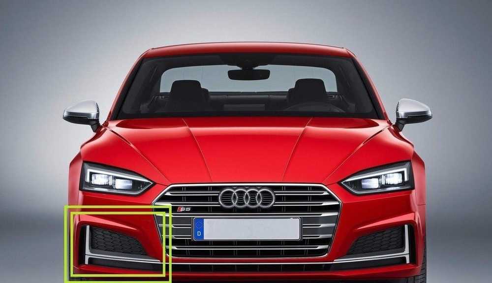 VAG Originalus AUDI S5 2017-2018 Priekinis buferis O/S Dešinysis oro ventiliacijos groteles 8W6807682KRU6
