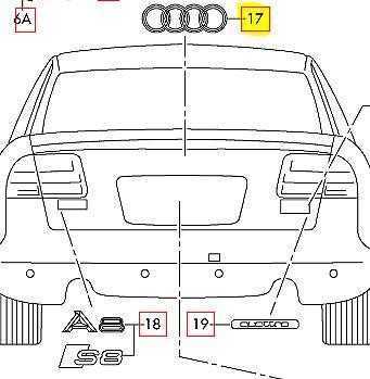 VAG Originalus chromo AUDI emblema AUDI A8 S8 quattro Q5 R8 422 423 4208537422ZZ