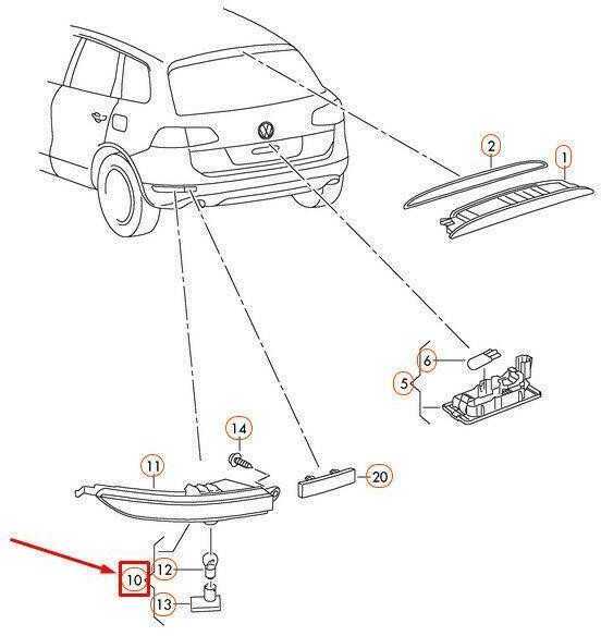 VAG Originalus galinis rūko žibintas dešinėje VW Touareg 7P5 7P6945702F
