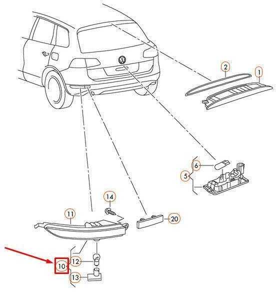 VAG Originalus galinis rūko žibintas dešinėje VW Touareg 7P5 7P6945702F