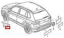 VAG Originalus juodas ryškus chromo R-LINE ženklelis 5NA853688ADPJ