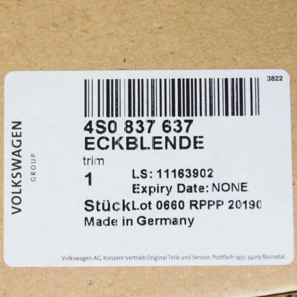 VAG Originalus kampinis apdailos elementas kairėje AUDI R8 4S0837637