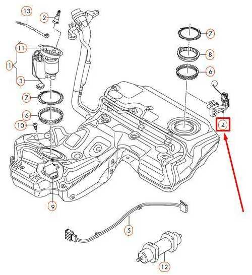 VAG Originalus kuro lygio jutiklis kairėje viršuje AUDI A6 S6 quattro 4G0919673C