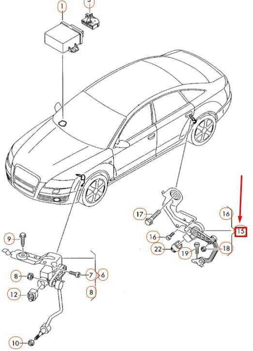 VAG Originalus lygio jutiklis su polių kairėje gale AUDI A6 4F0616571K
