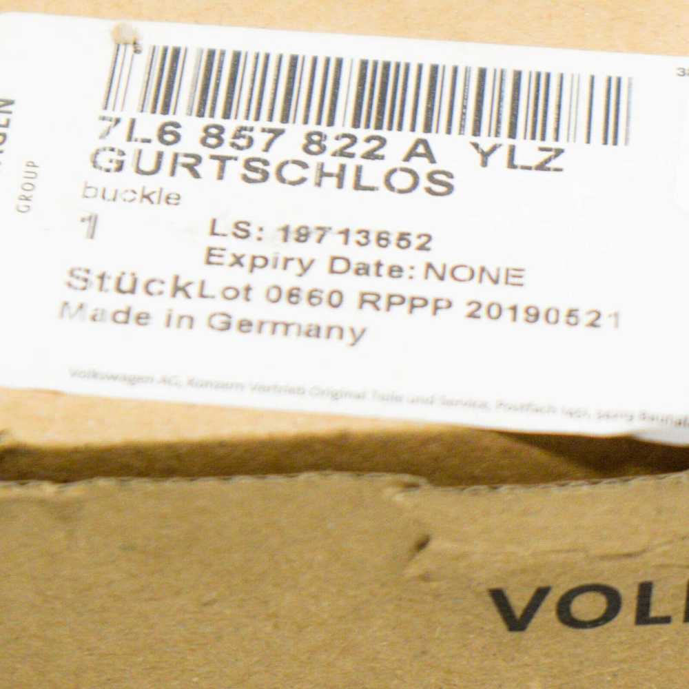VAG Originalus satino juodas ugnies raudonas dvigubas diržo užraktas VW Touareg 7L6 7L6857822AYLZ
