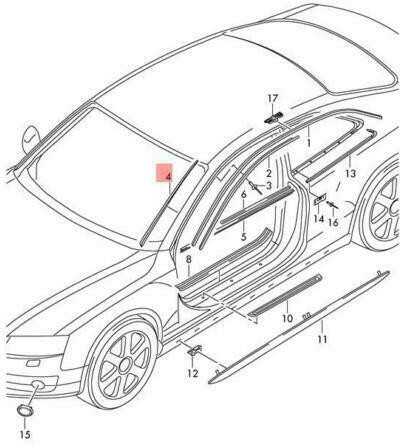 VAG Originalus satino juodas vandens nukreipimo juostos AUDI 8T0854327A01C