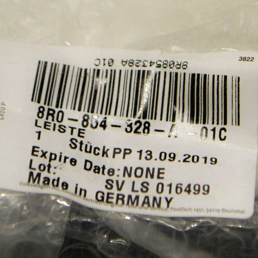 VAG Originalus satino juodas vandens nukreipimo juostos AUDI Q5 8RB 8R0854328A01C