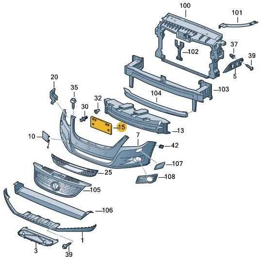 VAG Originalus Volkswagen Tiguan 12-18 Priekinio buferio numerio laikiklis 5N0807287D9B9