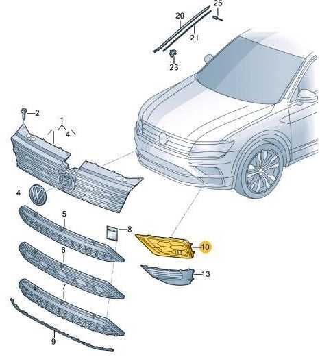 VAG Originalus Volkswagen Tiguan 16-> Priekinis bamperio dešinės ventiliacijos groteles 5NA8546629B9