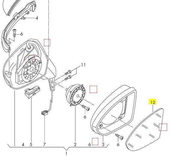 VAG Originalus VW Audi - Akloji zona veidrodis - Kairė - 5G0857521