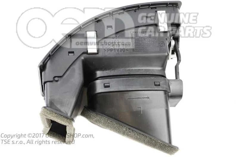 Vag Oro Pusės Juodas Oro Išėjimo Dangtelis Volkswagen Polo 2003 2006 Originalus 6Q08197039B9