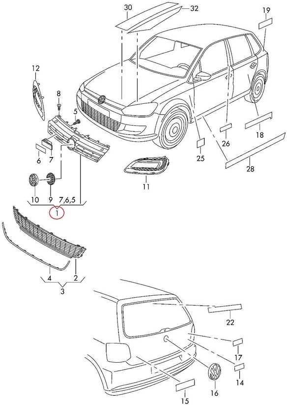 Vag Polo Vento Radiator Grilis 2010 2012 Originalus 6R0853651CRYP