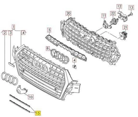 Vag Radiatoriaus Grotelių Apdailos Juostelės Audi Q7 4M 2016 2017 Originalus 4M0807967B3Q7