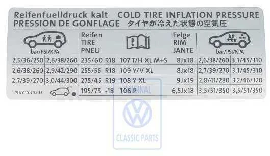 Vag Rekomenduojamas Padangos Slenkstis Ženklu Touareg Mk1 2003 2005 Originalus 7L6010342D