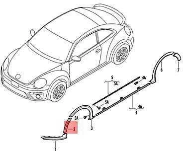 Vag Rėmas Satino Juodos Spalvos Volkswagen Beetle 2012 2017 Originalus 5C5807604A9B9