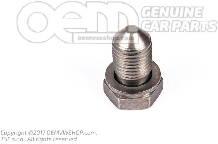 VAG Sandarinimo varžtas su sandarikliu žiedas Audi A3 2001 - 2005 Volkswagen Golf 2003 - 2007 Originalus N90813202