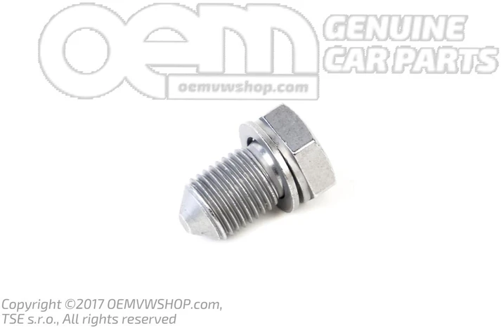 VAG Sandarinimo varžtas su sandarikliu žiedas Audi A3 2001 - 2005 Volkswagen Golf 2003 - 2007 Originalus N90813202