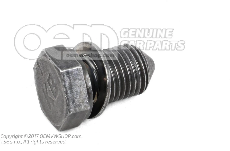 VAG Sandarinimo varžtas su sandarikliu žiedas Audi A3 2001 - 2005 Volkswagen Golf 2003 - 2007 Originalus N90813202