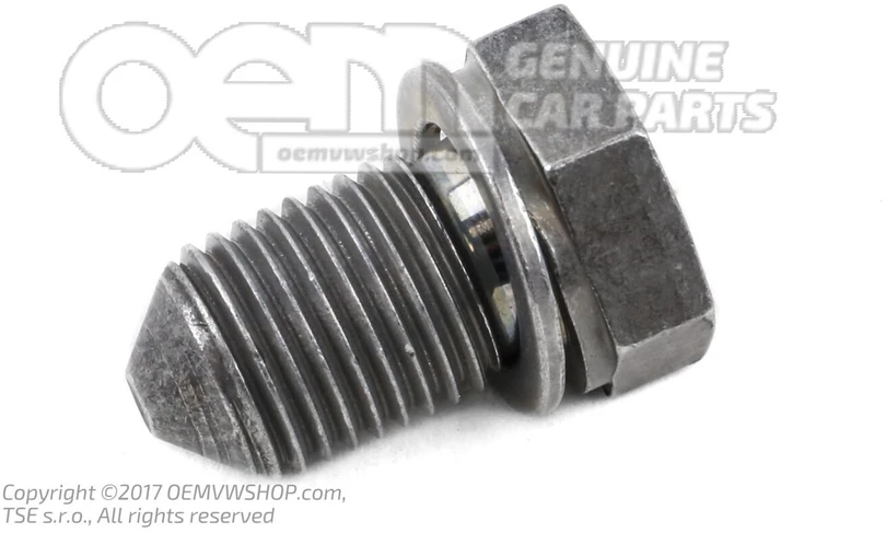 VAG Sandarinimo varžtas su sandarikliu žiedas Audi A3 2001 - 2005 Volkswagen Golf 2003 - 2007 Originalus N90813202