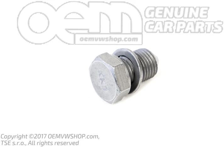 VAG Sandarinimo varžtas su sandarikliu žiedas Audi A3 2001 - 2005 Volkswagen Golf 2003 - 2007 Originalus N90813202