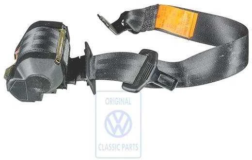 Vag Seat Belt 3 Taškų Satino Juoda Golf Mk3 Cabriolet 1994 1998 Originalus 1E0857805B41