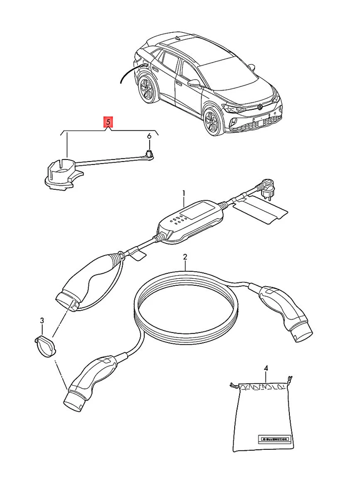 VAG Įkrovimo Lizdo Dangtelis Audi Q4 e-tron VW ID4 ID5 Originalus 11A971393D